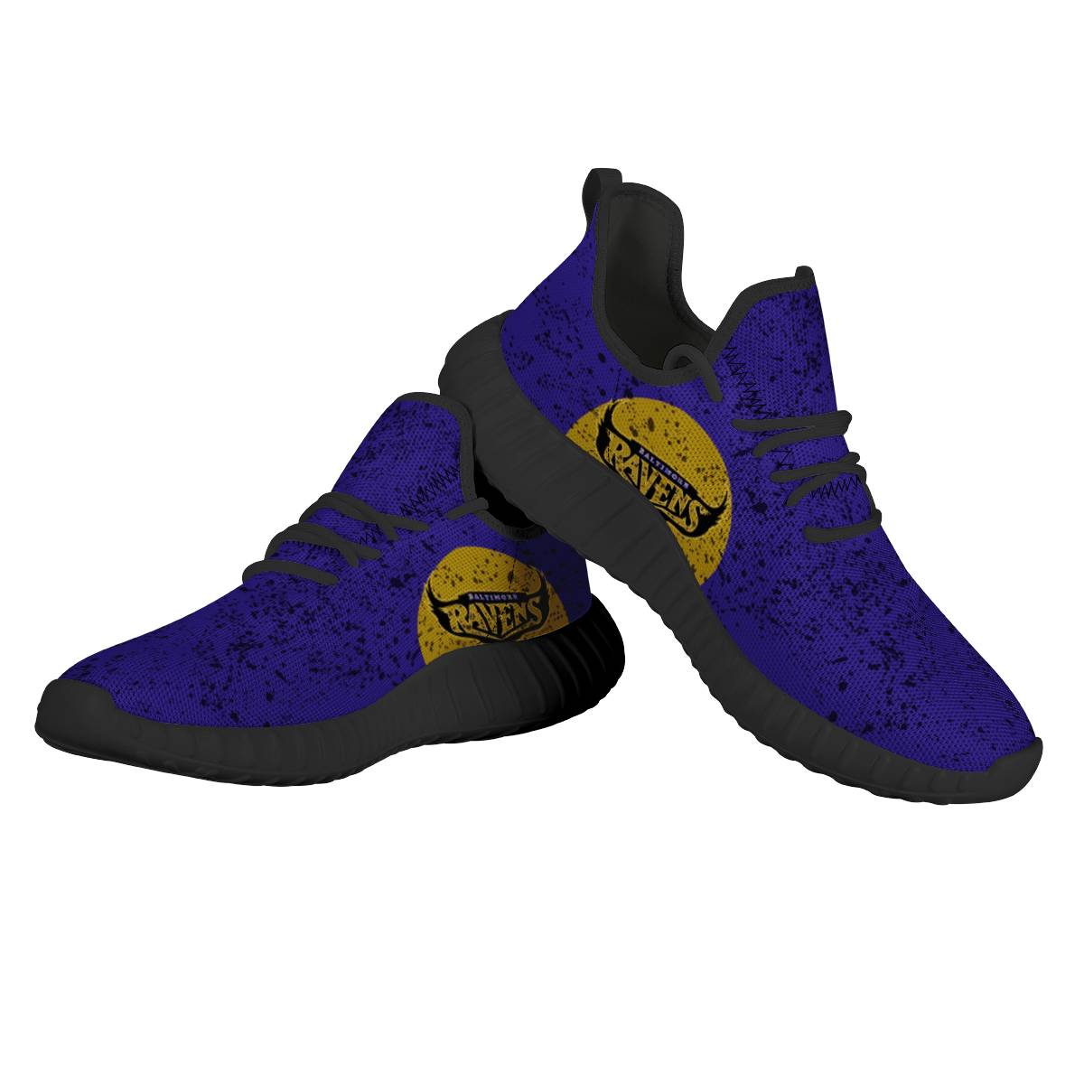 Men's Baltimore Ravens Mesh Knit Sneakers/Shoes 001